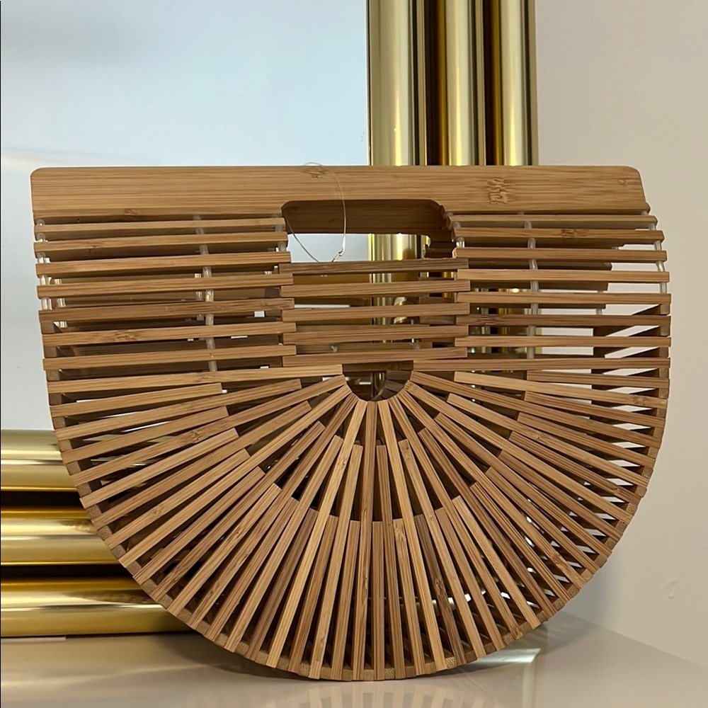 Beautiful Tan Bamboo Clutch Bag